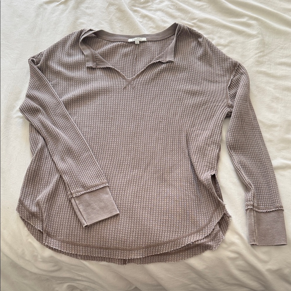 Z Supply Mauve Long Sleeve Top
